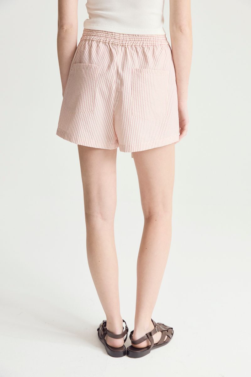 SHORT STRIPED CLOQUE