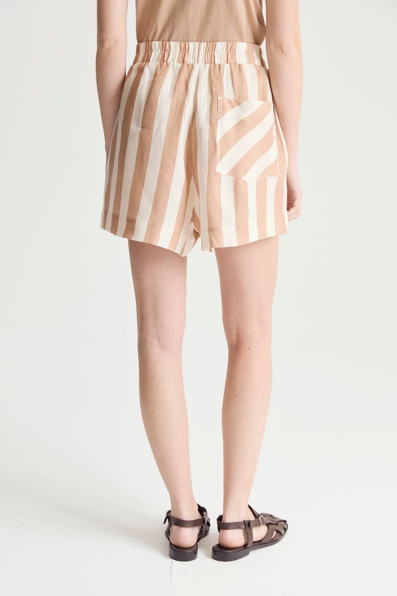 SHORT STRIPED LINEN