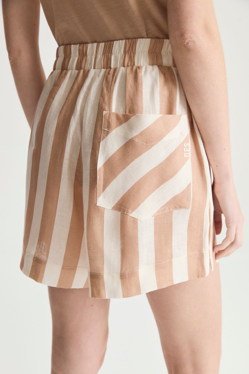 SHORT STRIPED LINEN