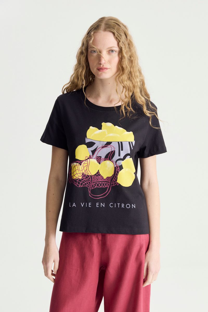 REMERA COTTON PRINT YELLOW