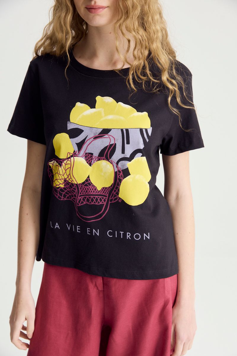 REMERA COTTON PRINT YELLOW