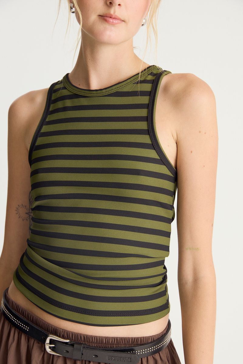 MUSCULOSA RIBBED STRIPES MOSS
