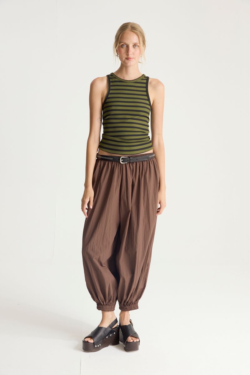 MUSCULOSA RIBBED STRIPES MOSS
