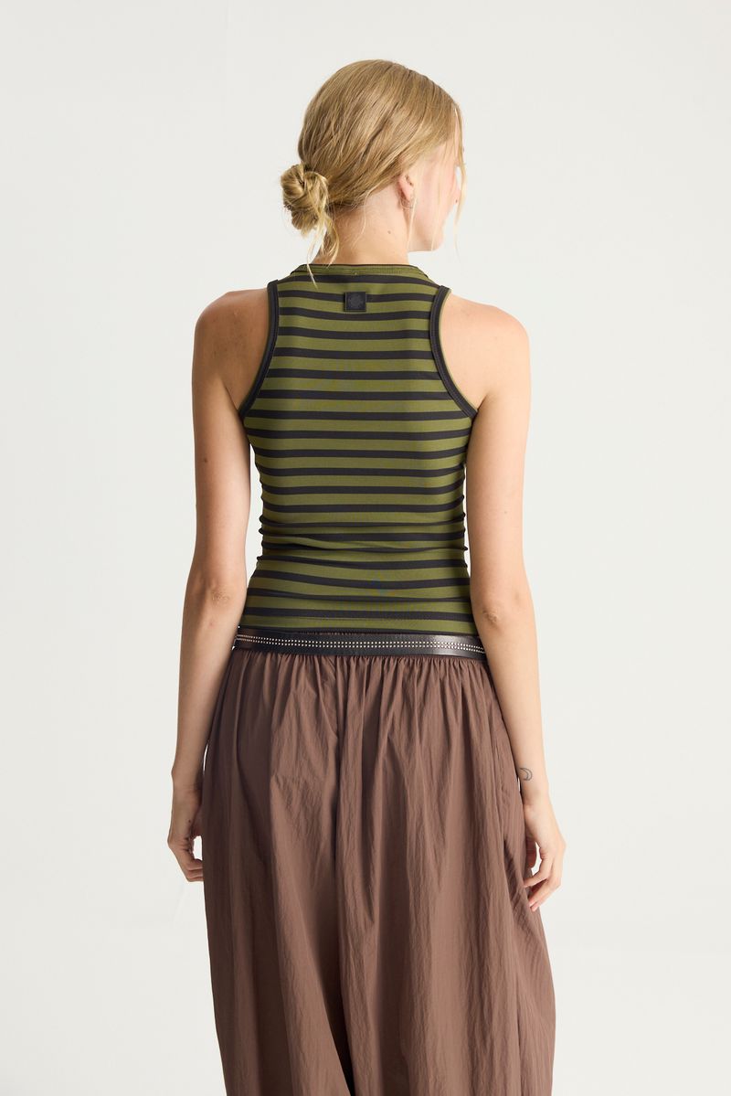 MUSCULOSA RIBBED STRIPES MOSS