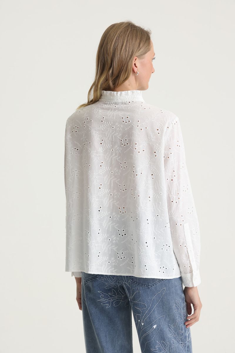 CAMISA BRODERIE RUFFLES COLLAR
