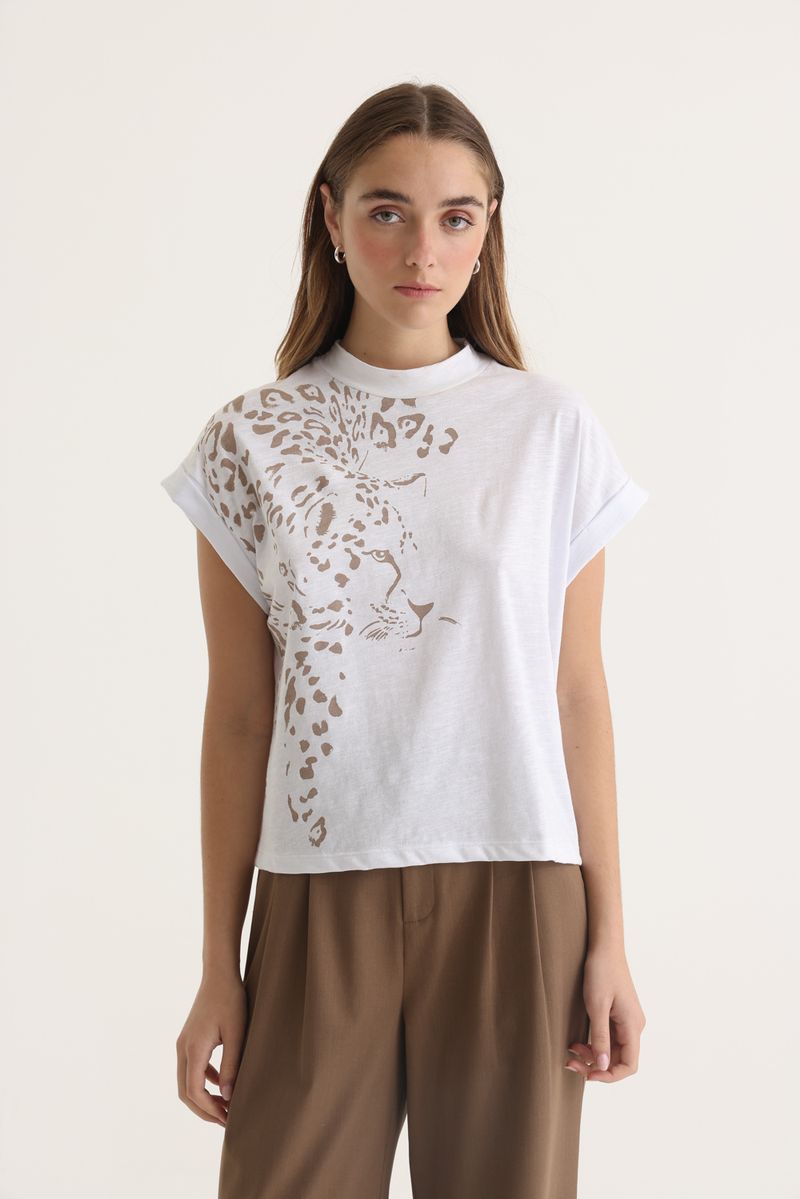 REMERA COTTON PRINT LEOPARD