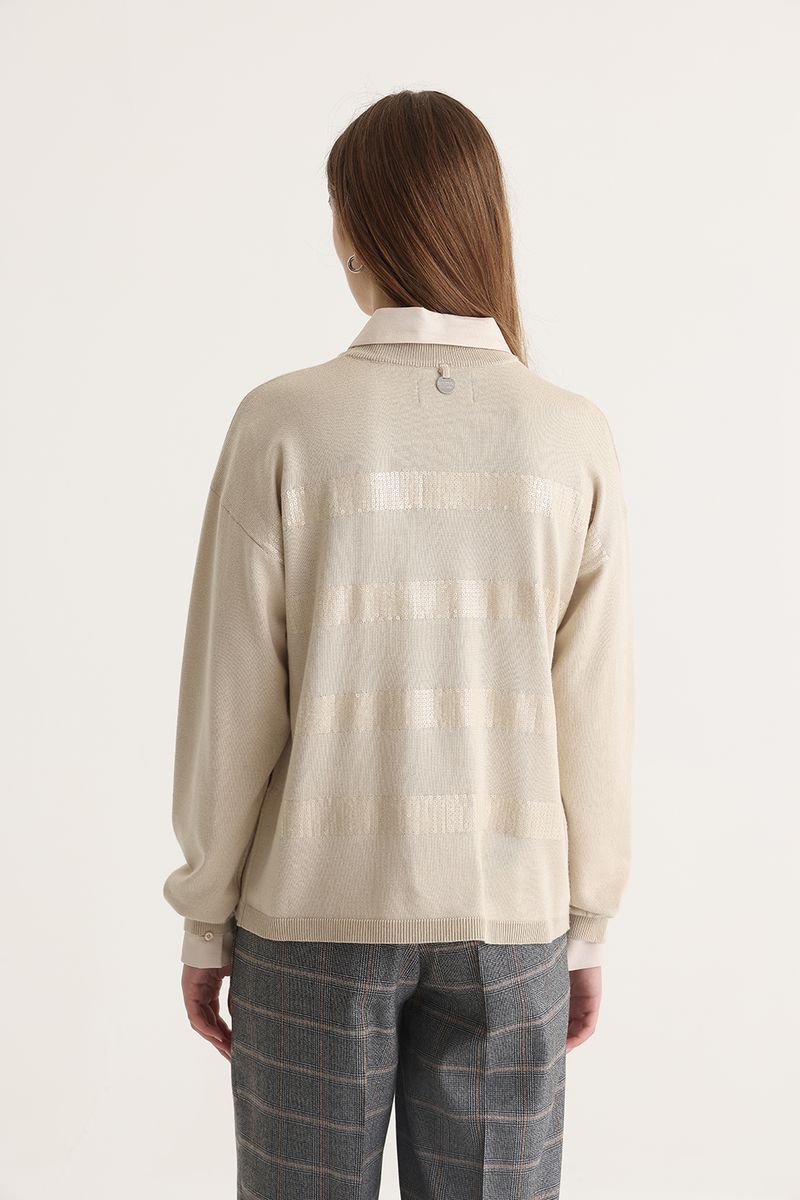 SWEATER STRIPED SEQUINS SOFT