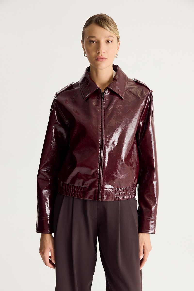BOMBER VEGAN LEATHER