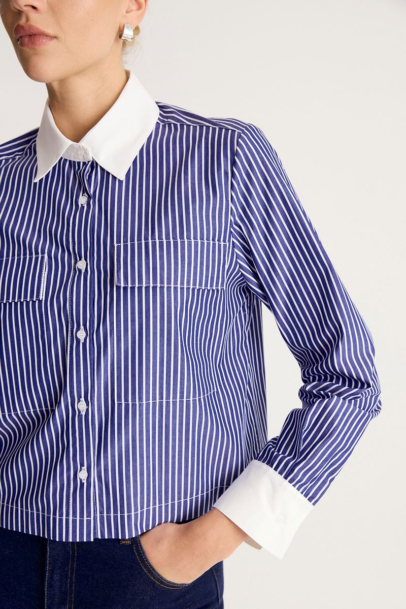CAMISA STRIPED WHITE COLLAR