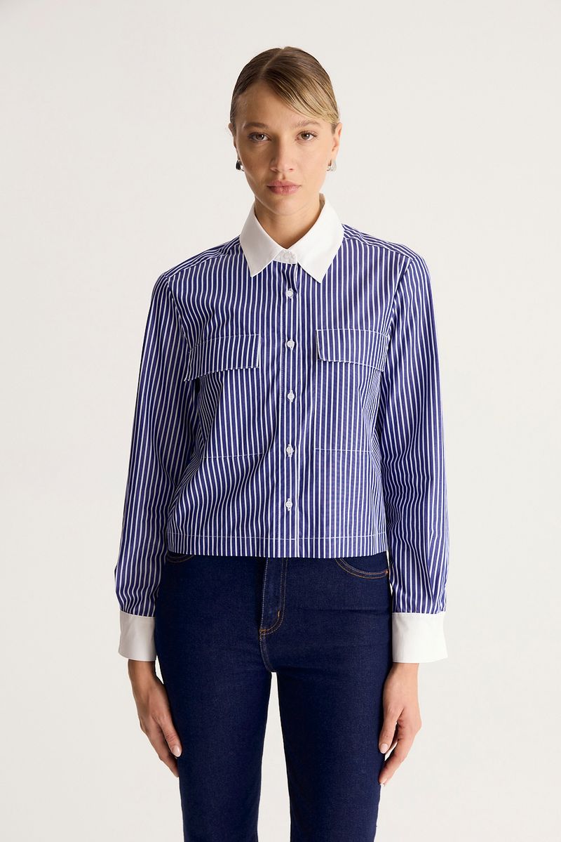 CAMISA STRIPED WHITE COLLAR