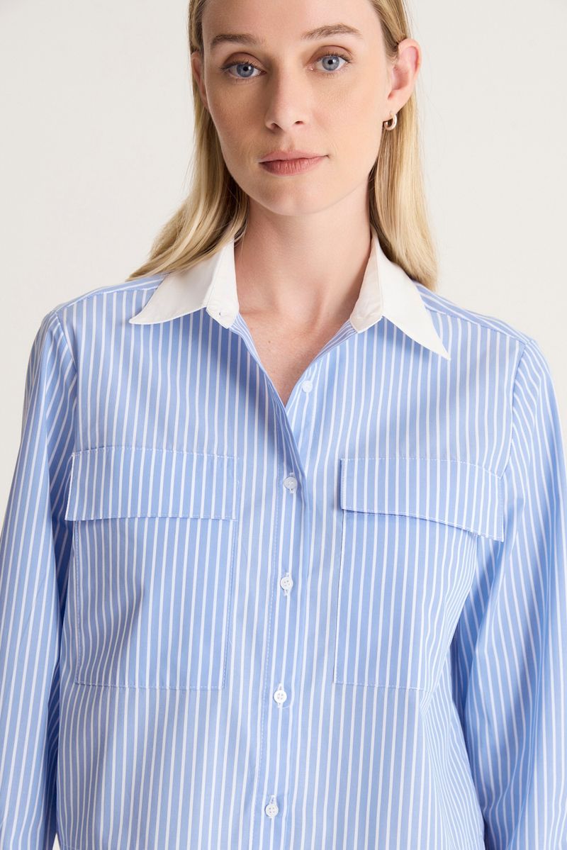 CAMISA STRIPED WHITE COLLAR