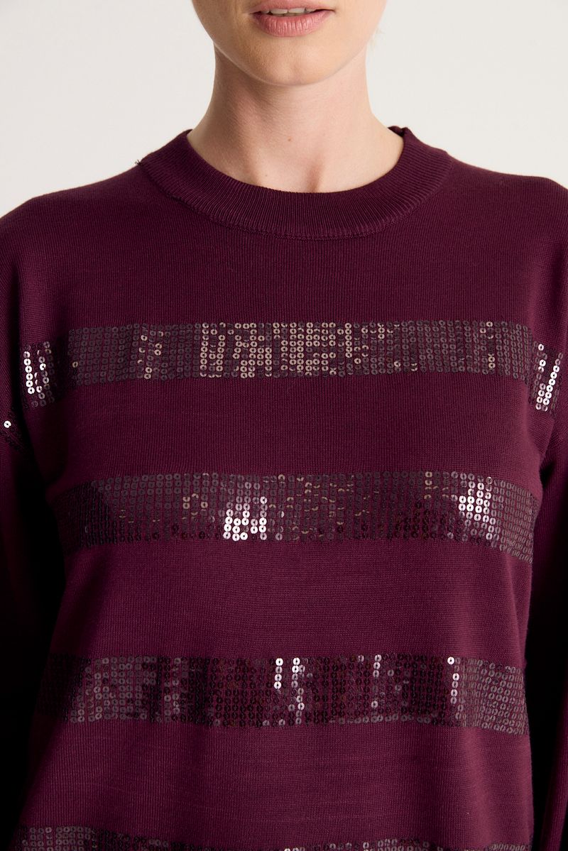 SWEATER STRIPED SEQUINS SOFT