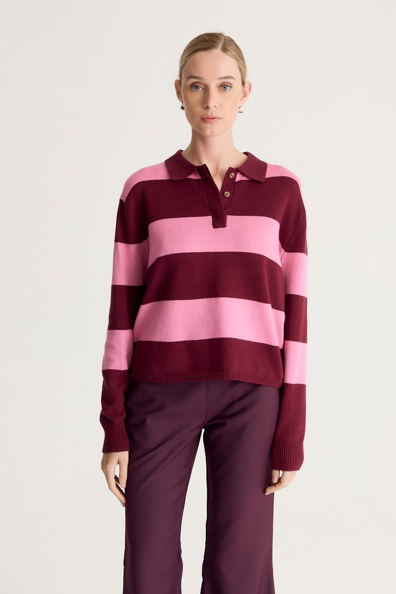 SWEATER STRIPE POLO