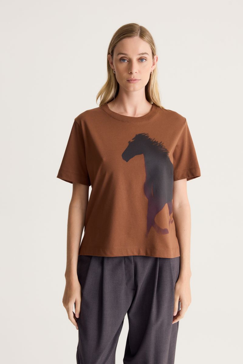 REMERA COTTON PRINT HORSE