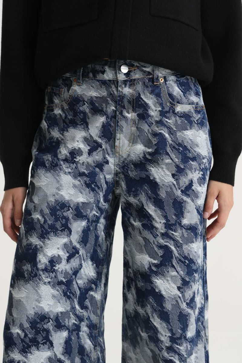 JEAN JACQUARD WIDE LEG