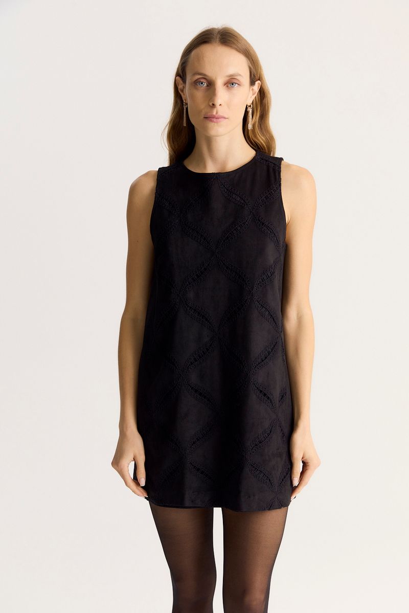 VESTIDO EMBROIDERY SUEDE