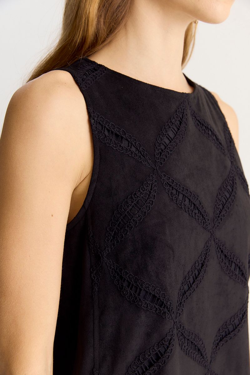 VESTIDO EMBROIDERY SUEDE