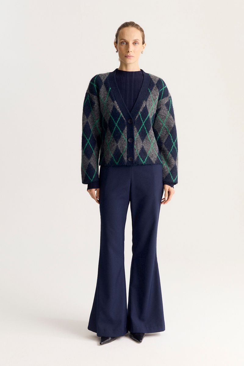 SWEATER CARDIGAN RHOMBUS