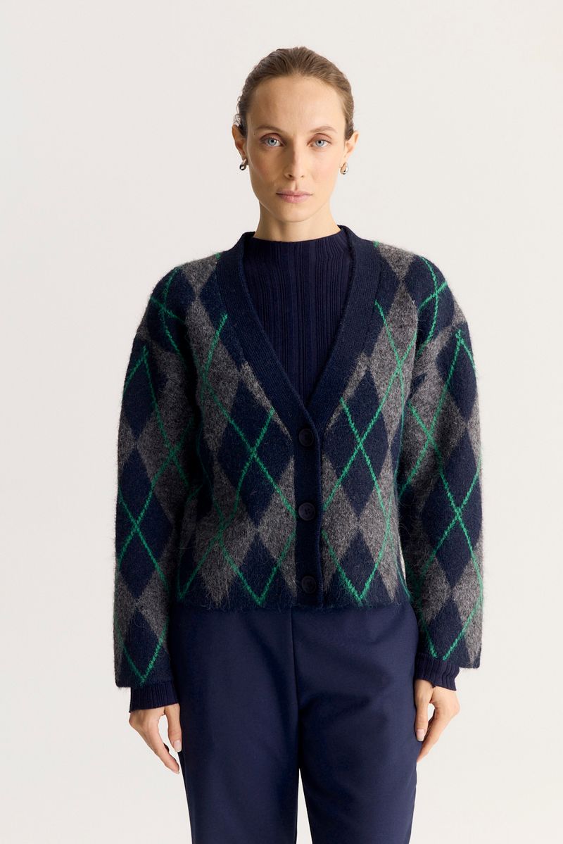 SWEATER CARDIGAN RHOMBUS