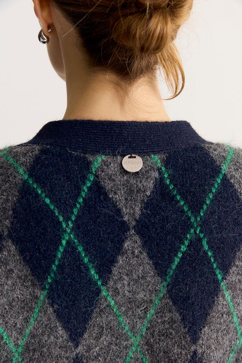 SWEATER CARDIGAN RHOMBUS