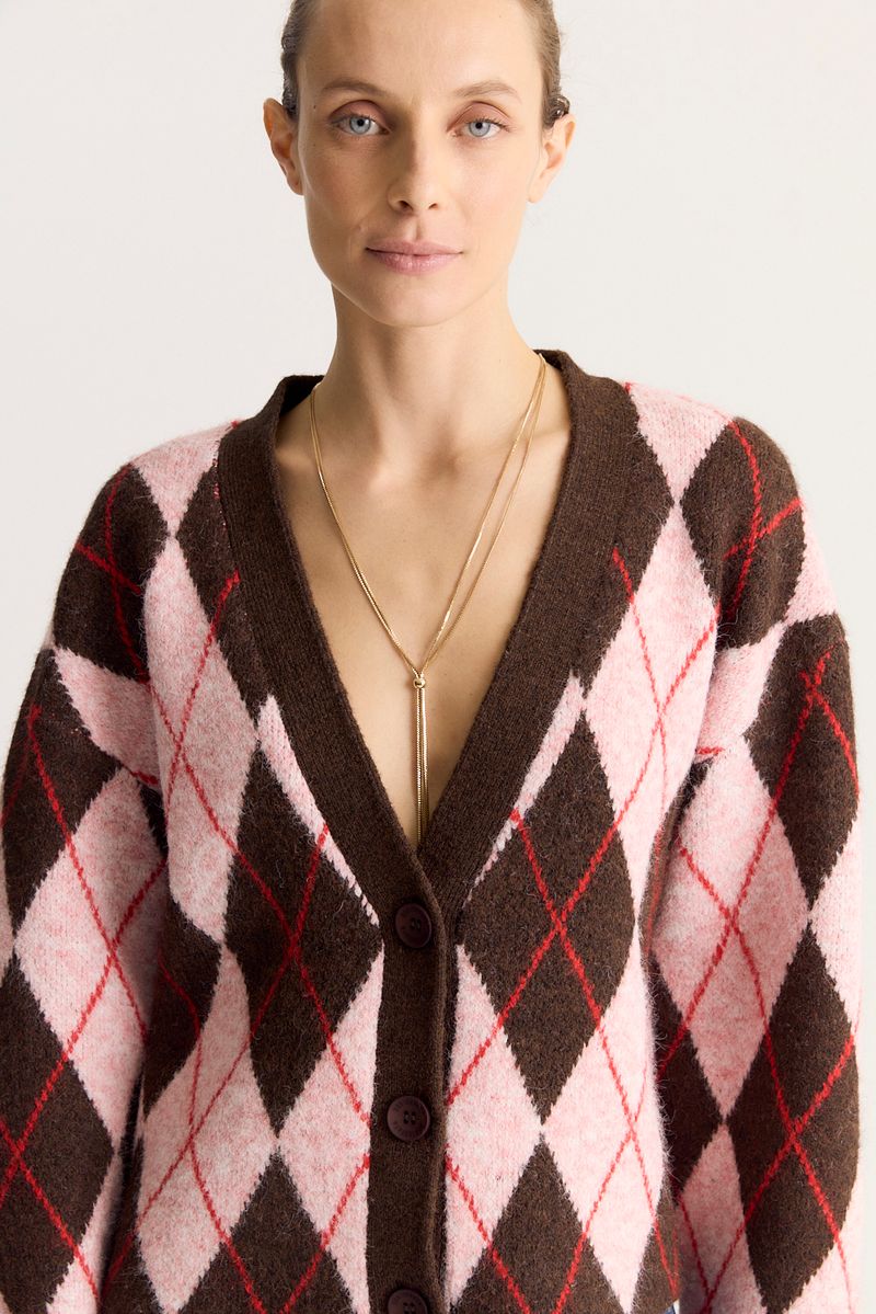 SWEATER CARDIGAN RHOMBUS