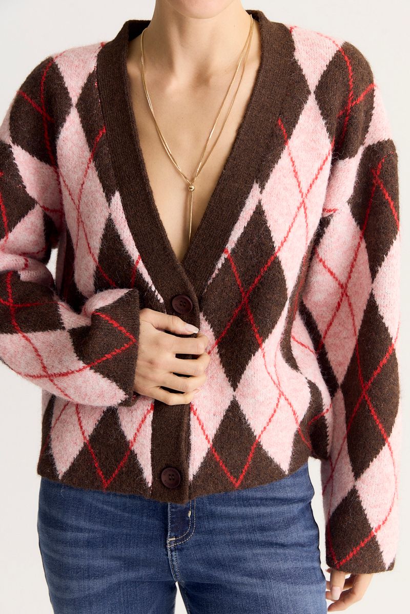 SWEATER CARDIGAN RHOMBUS