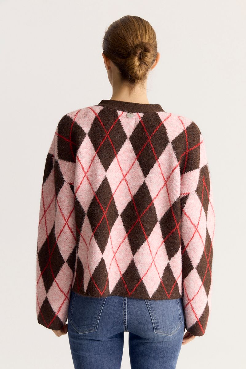 SWEATER CARDIGAN RHOMBUS