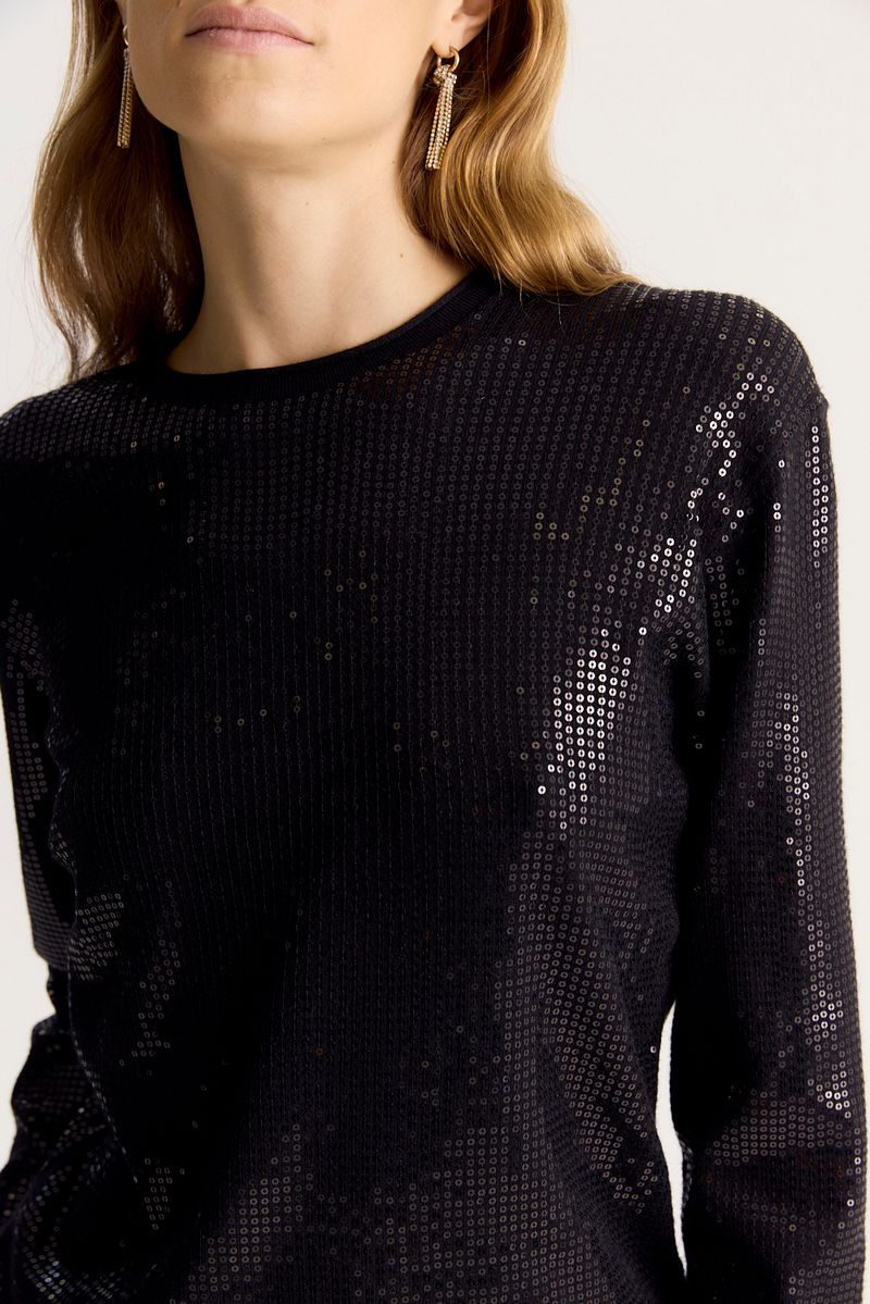 SWEATER PLAIN SEQUINS