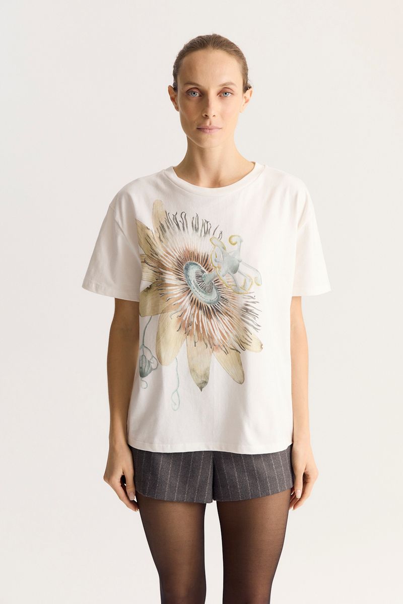 REMERA COTTON PRINT FLOWER