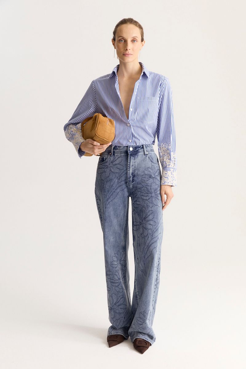 CAMISA STRIPED EMBROIDERY