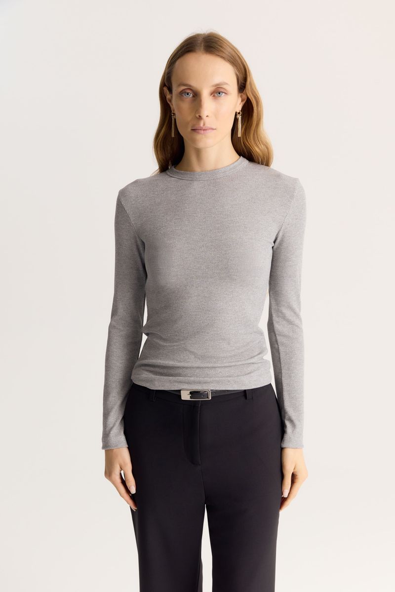 REMERA RIBBED LONG LUREX