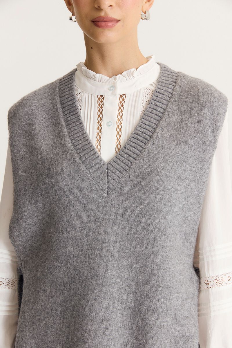CHALECO V NECK SLIT