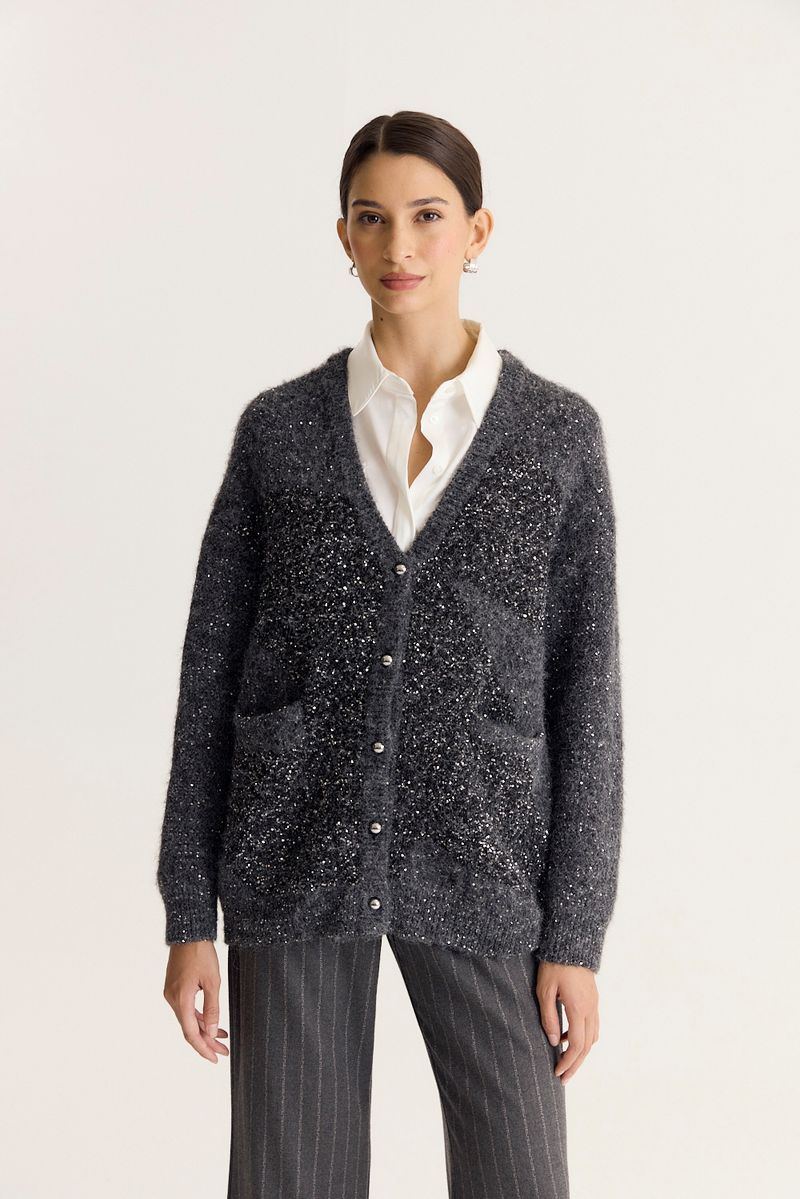 CARDIGAN LONG SHINE