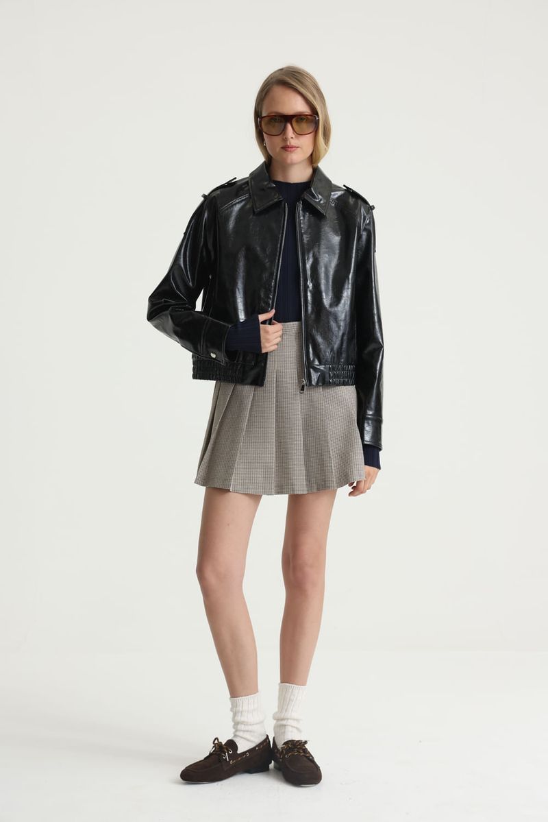 POLLERA PIED DE POULE PREPPY