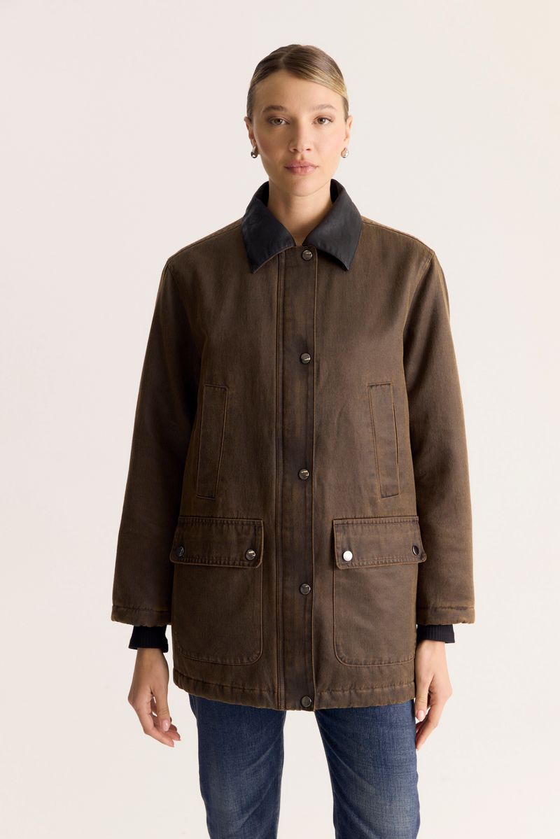 CAMPERA LONG WAXED