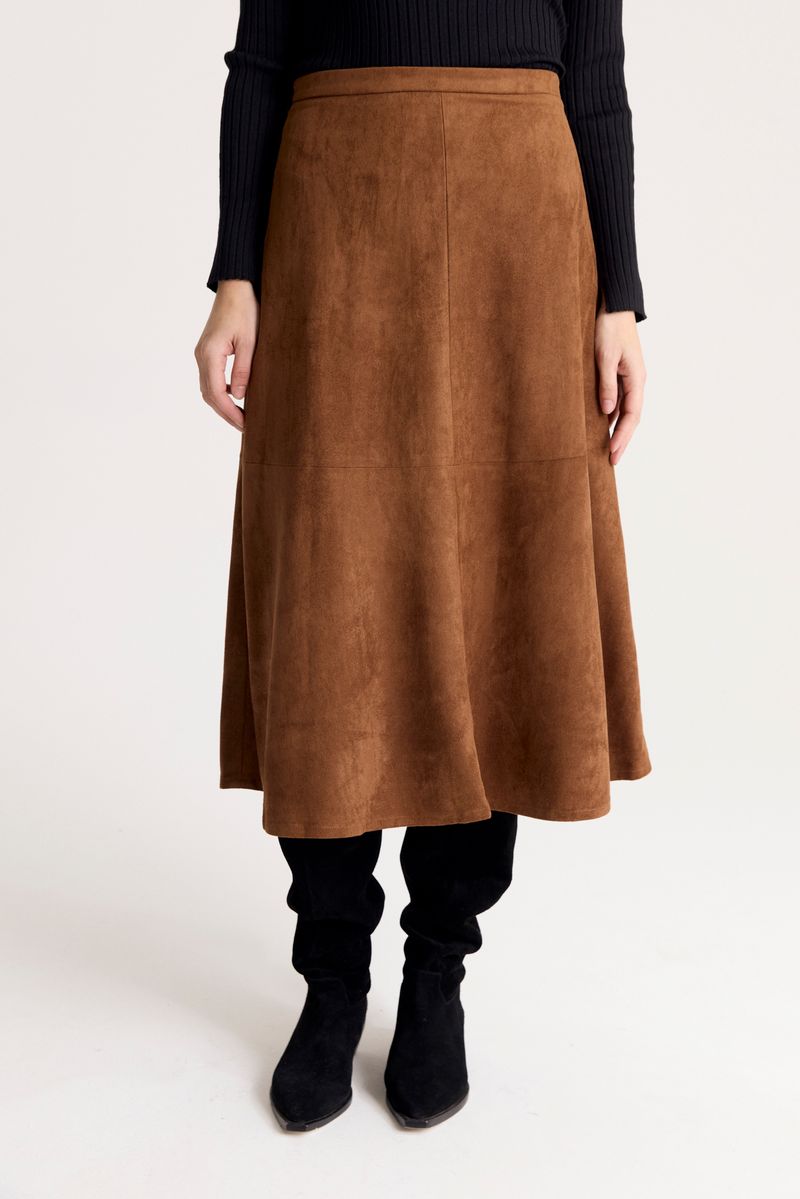 POLLERA MIDI VEGAN SUEDE