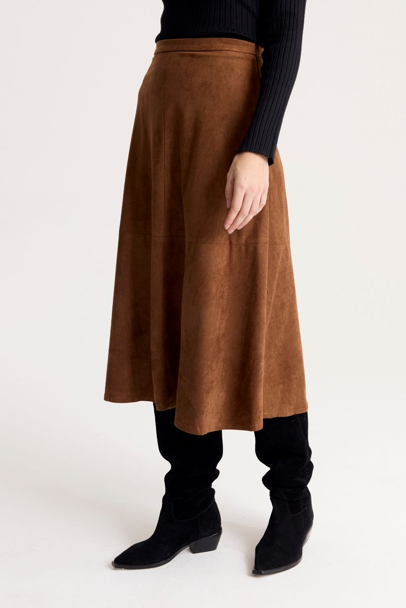 POLLERA MIDI VEGAN SUEDE