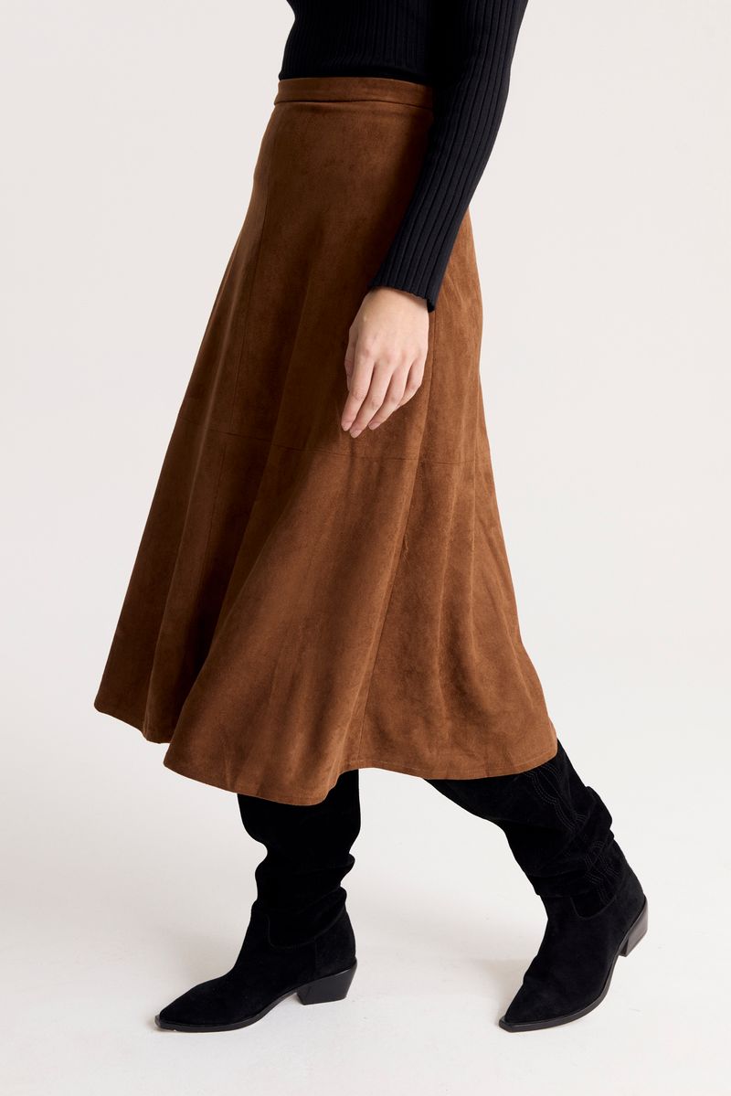 POLLERA MIDI VEGAN SUEDE