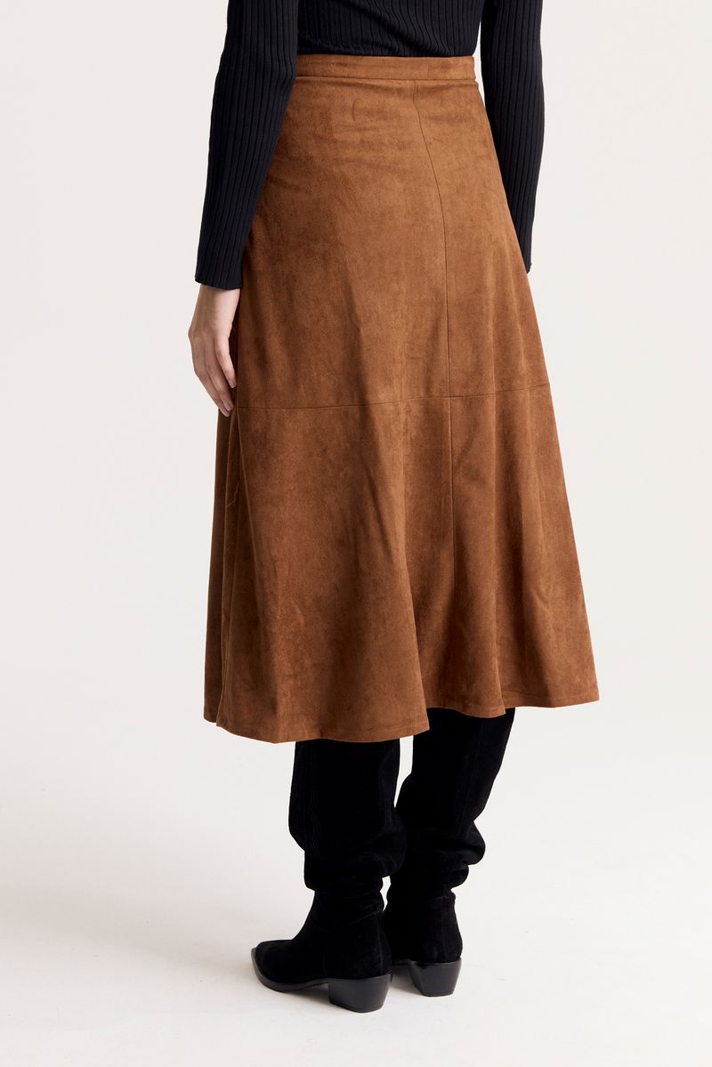 POLLERA MIDI VEGAN SUEDE