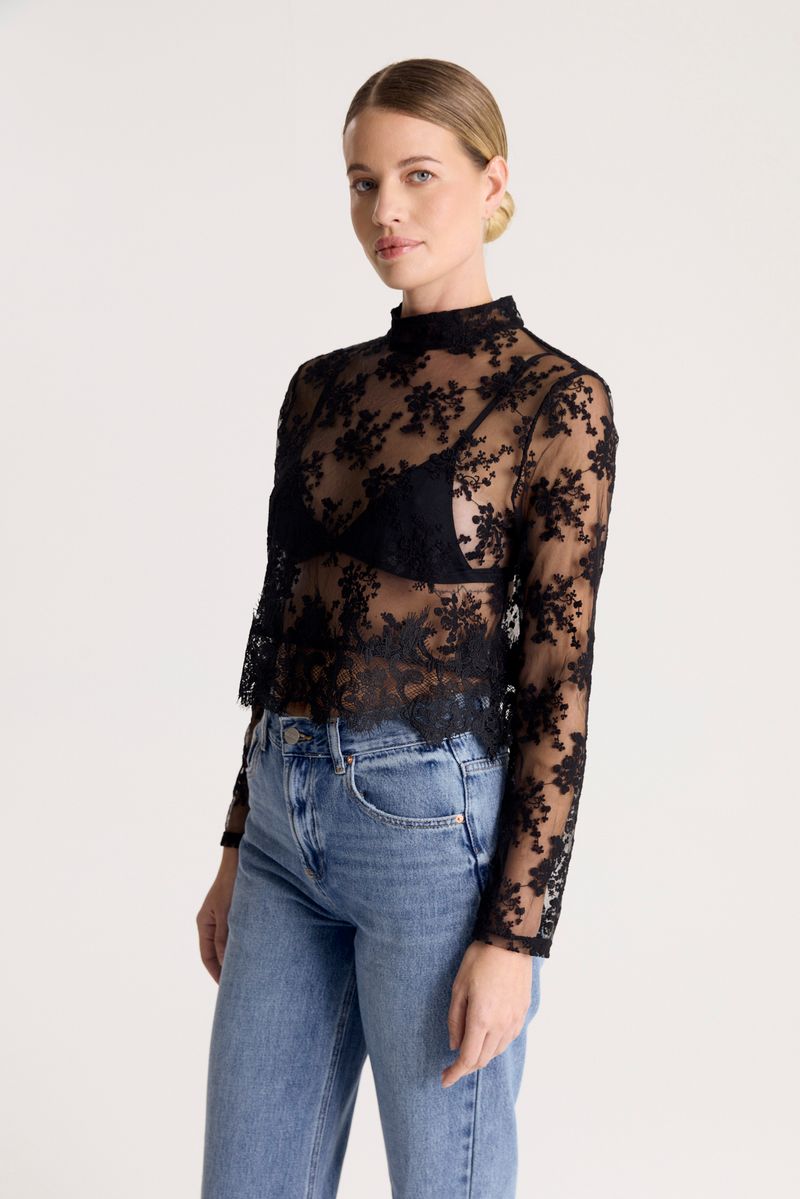 TOP BLUSA TURTLE LACE