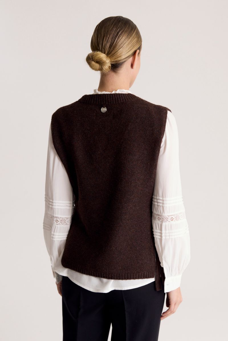 CHALECO V NECK SLIT