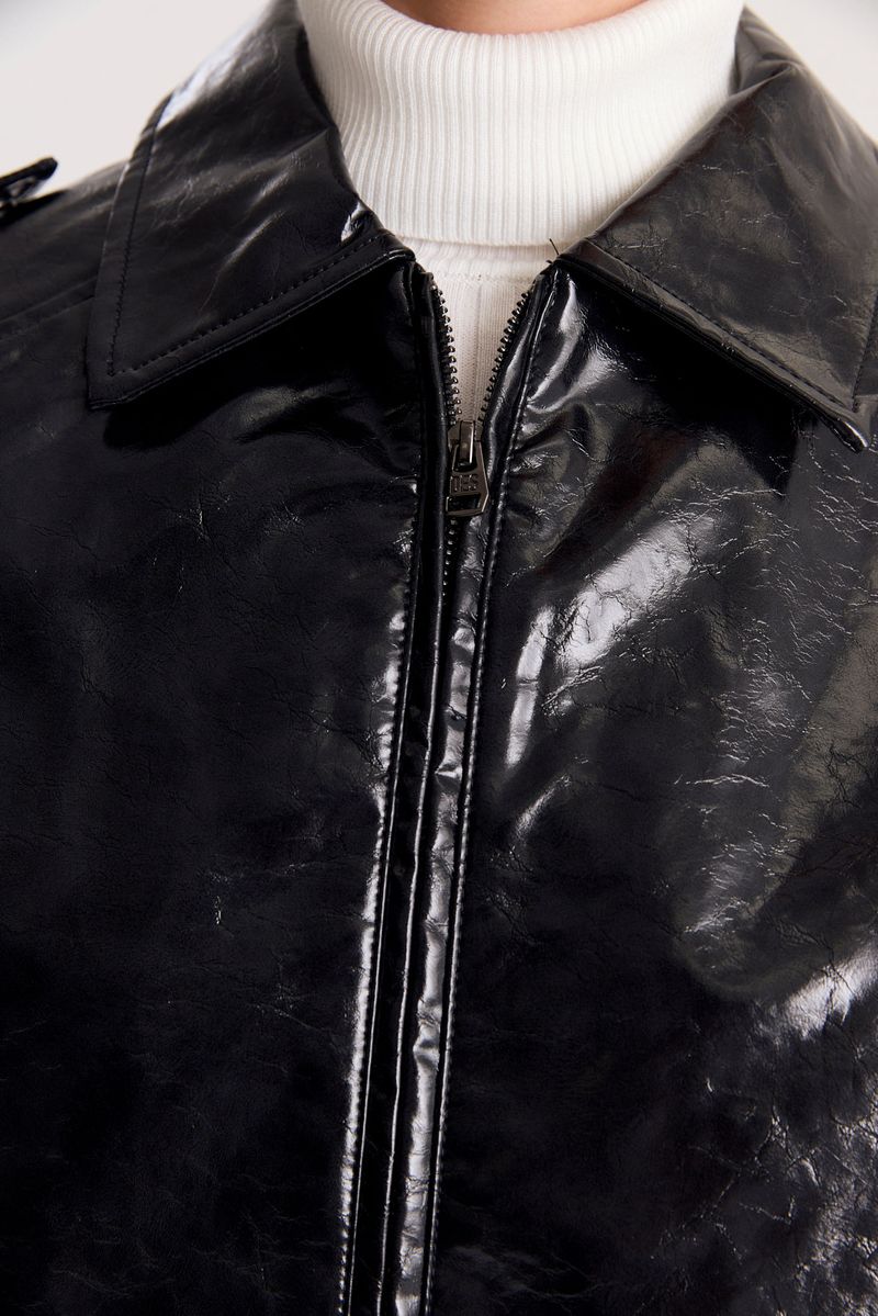 BOMBER VEGAN LEATHER