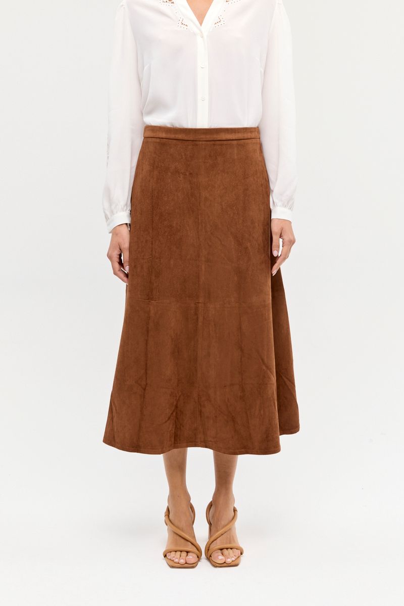 POLLERA MIDI VEGAN SUEDE