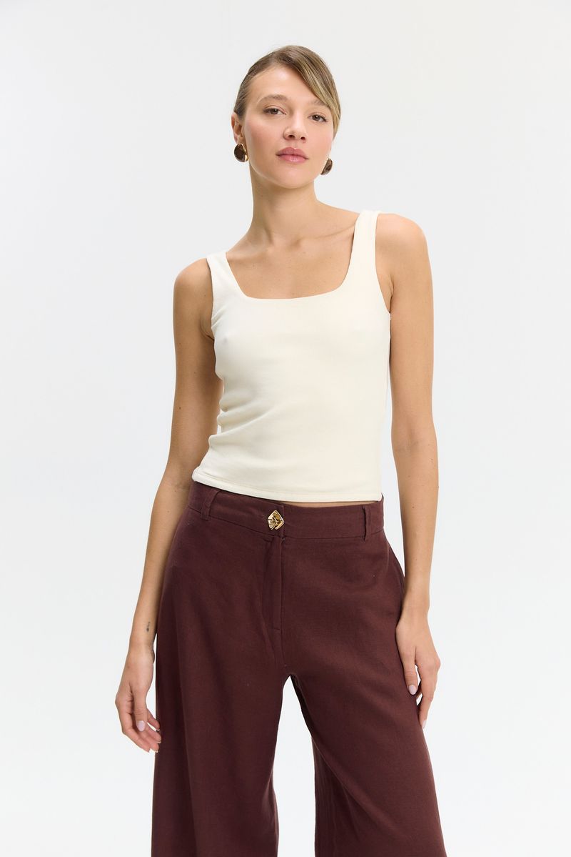 MUSCULOSA RIBBED SQUARE NECK