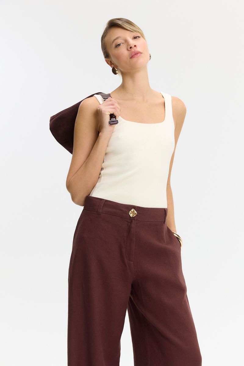 MUSCULOSA RIBBED SQUARE NECK