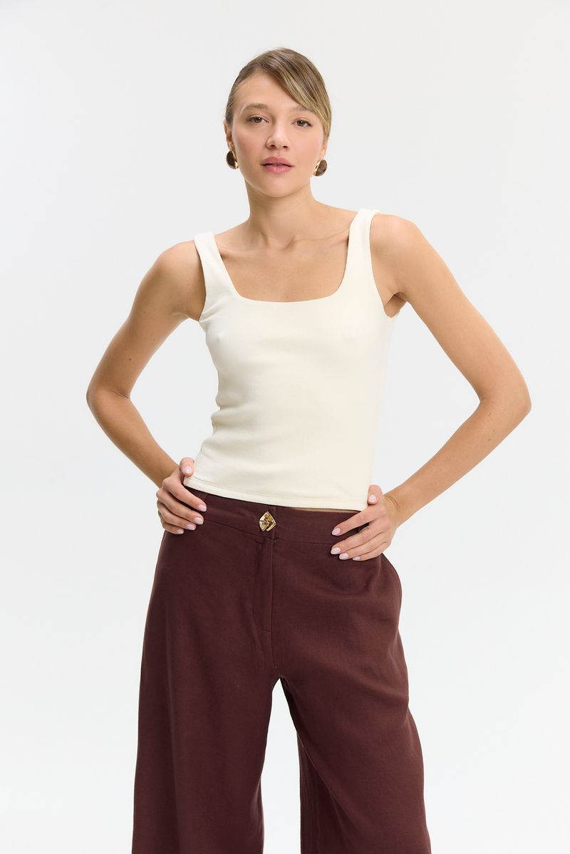 MUSCULOSA RIBBED SQUARE NECK