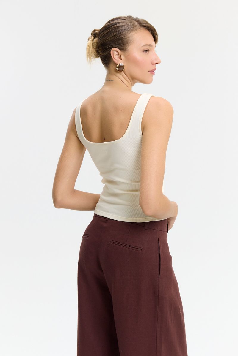 MUSCULOSA RIBBED SQUARE NECK