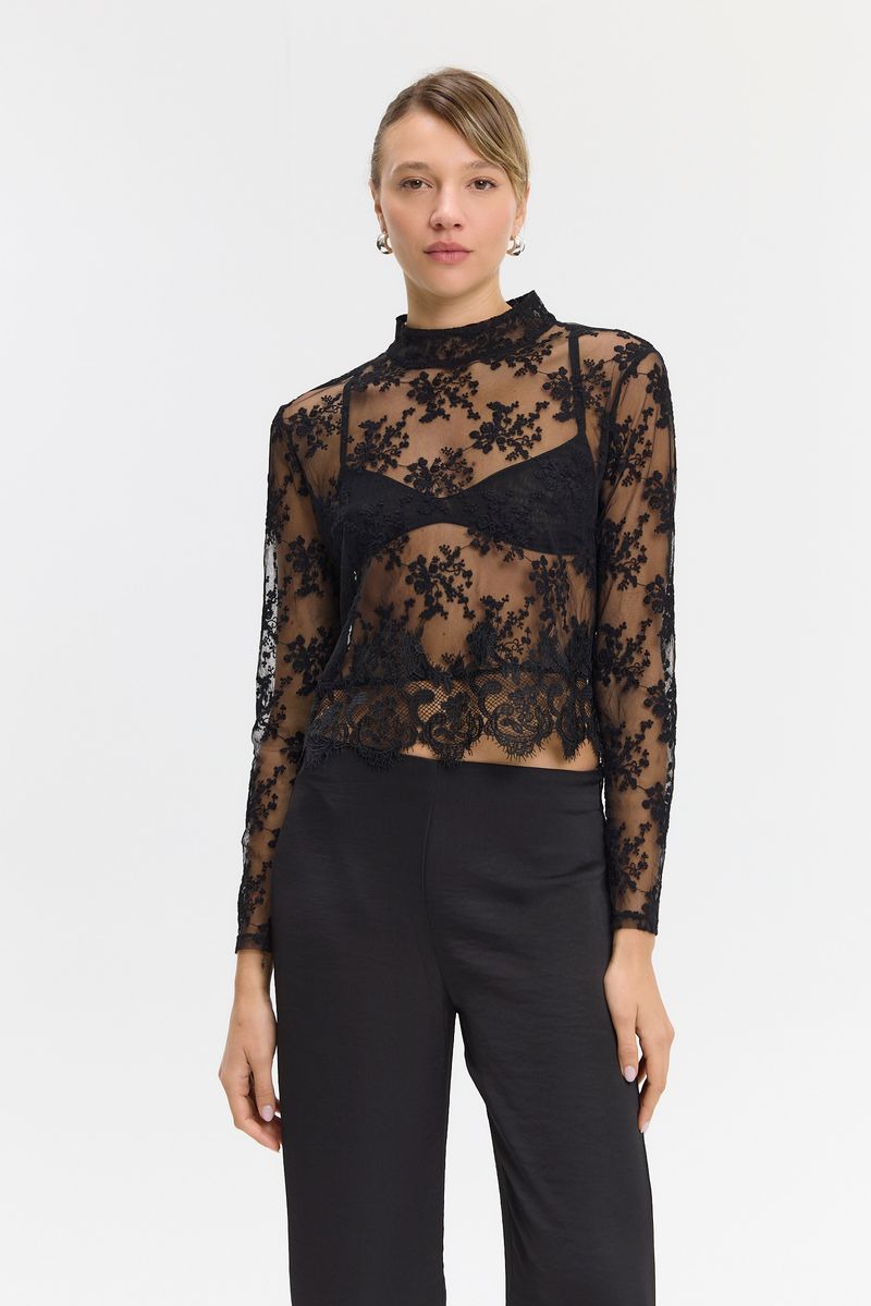 TOP BLUSA TURTLE LACE