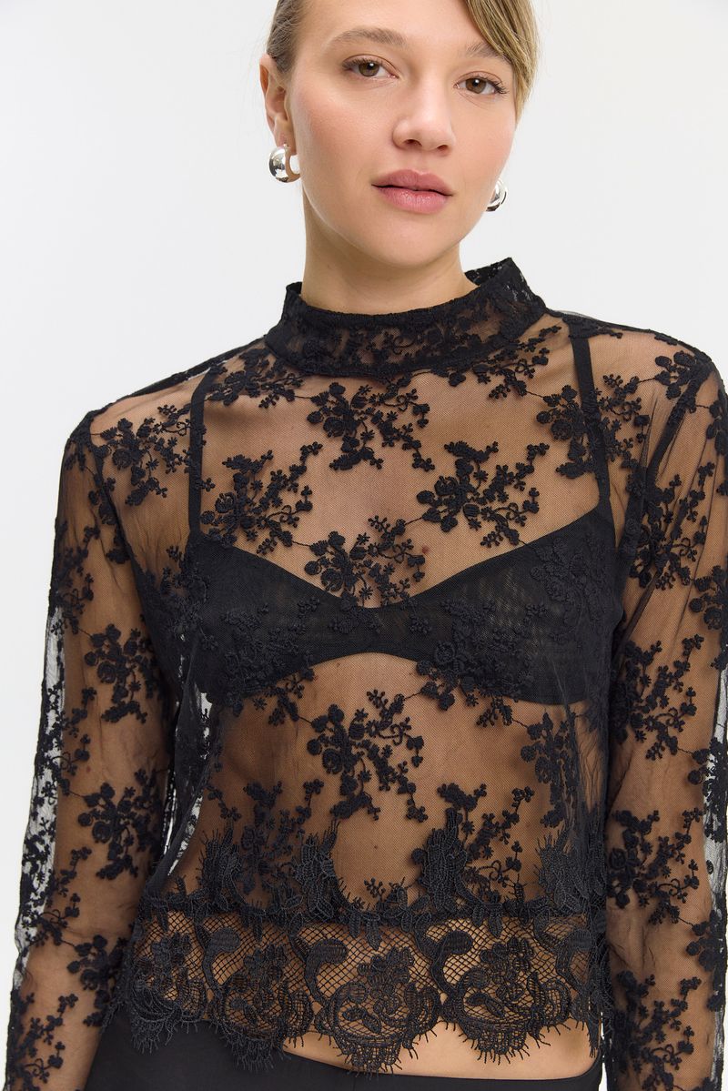 TOP BLUSA TURTLE LACE