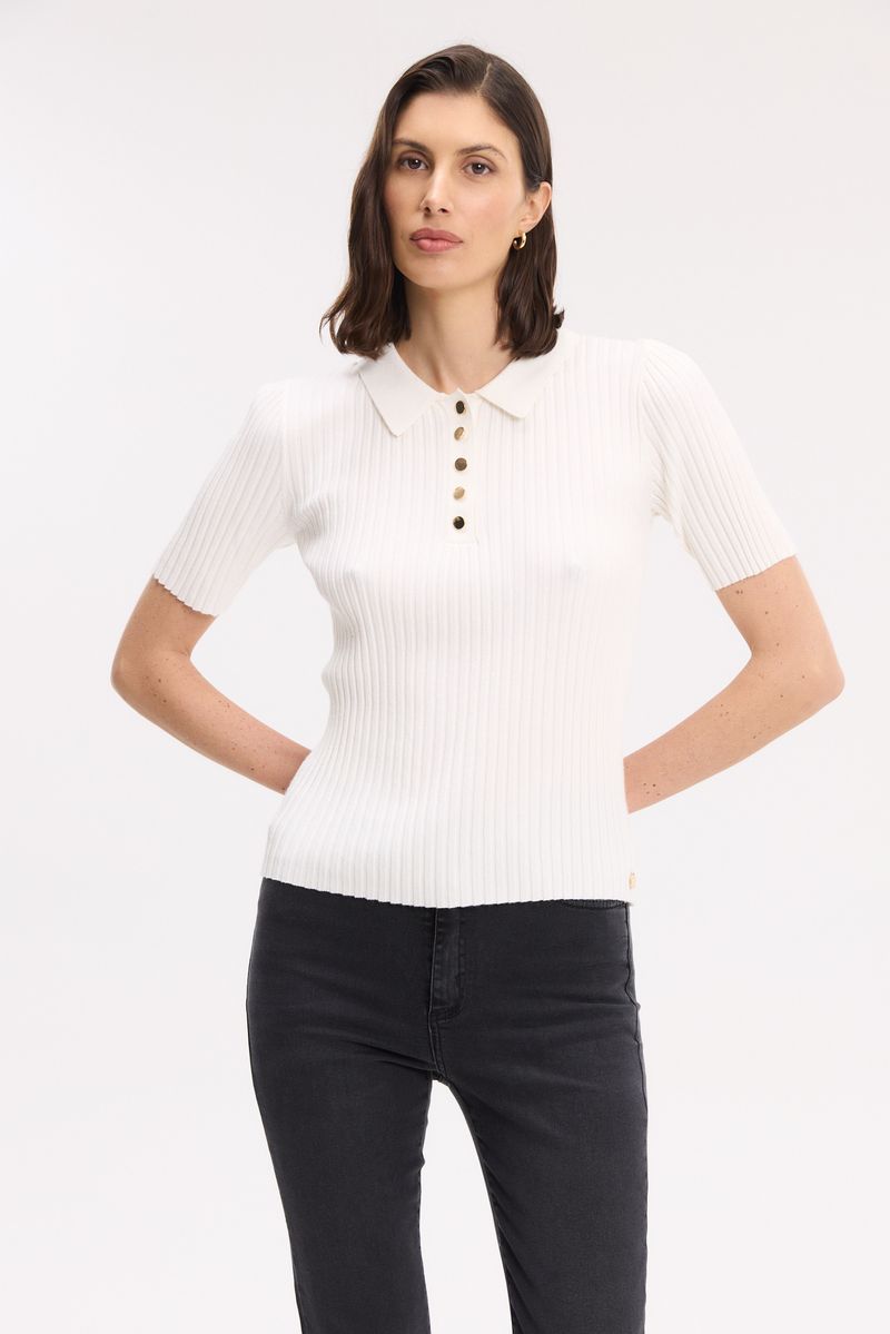 SWEATER SHEER POLO EMMA